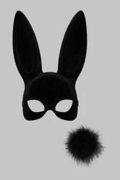 BunnyMasque lapin velours avec pompon