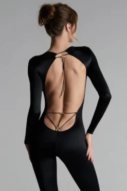 French KissCatsuit dos ouvert manches longues