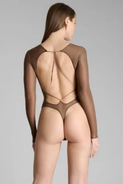 French Kiss LightBody string dos ouvert manches longues