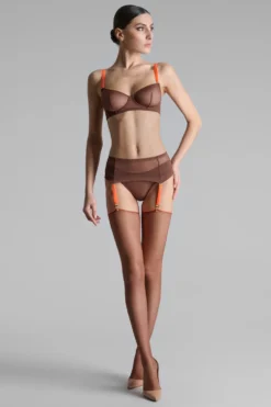 LegwearBas coupés roulés couture fluo 20D