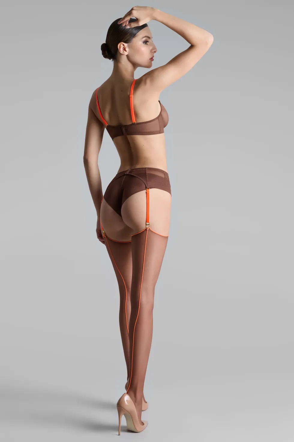 LegwearBas coupés roulés couture fluo 20D
