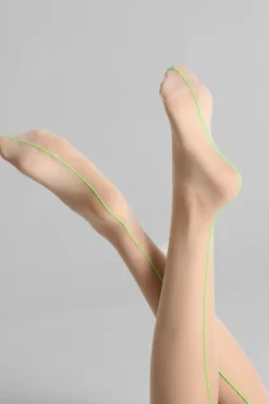 LegwearBas coupés roulés couture fluo 20D
