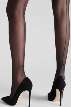 LegwearBas coupés roulés coutures Croix 20D