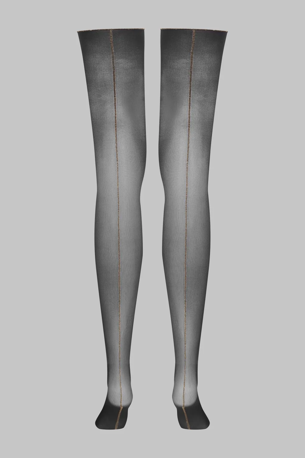 LegwearBas coupés roulés couture Lurex 20D - Noir/Or