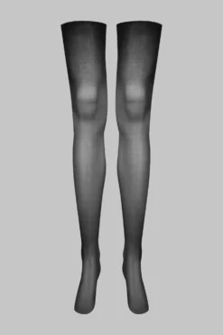 LegwearBas coupés roulés coutures Lurex 20D - Noir/Argent