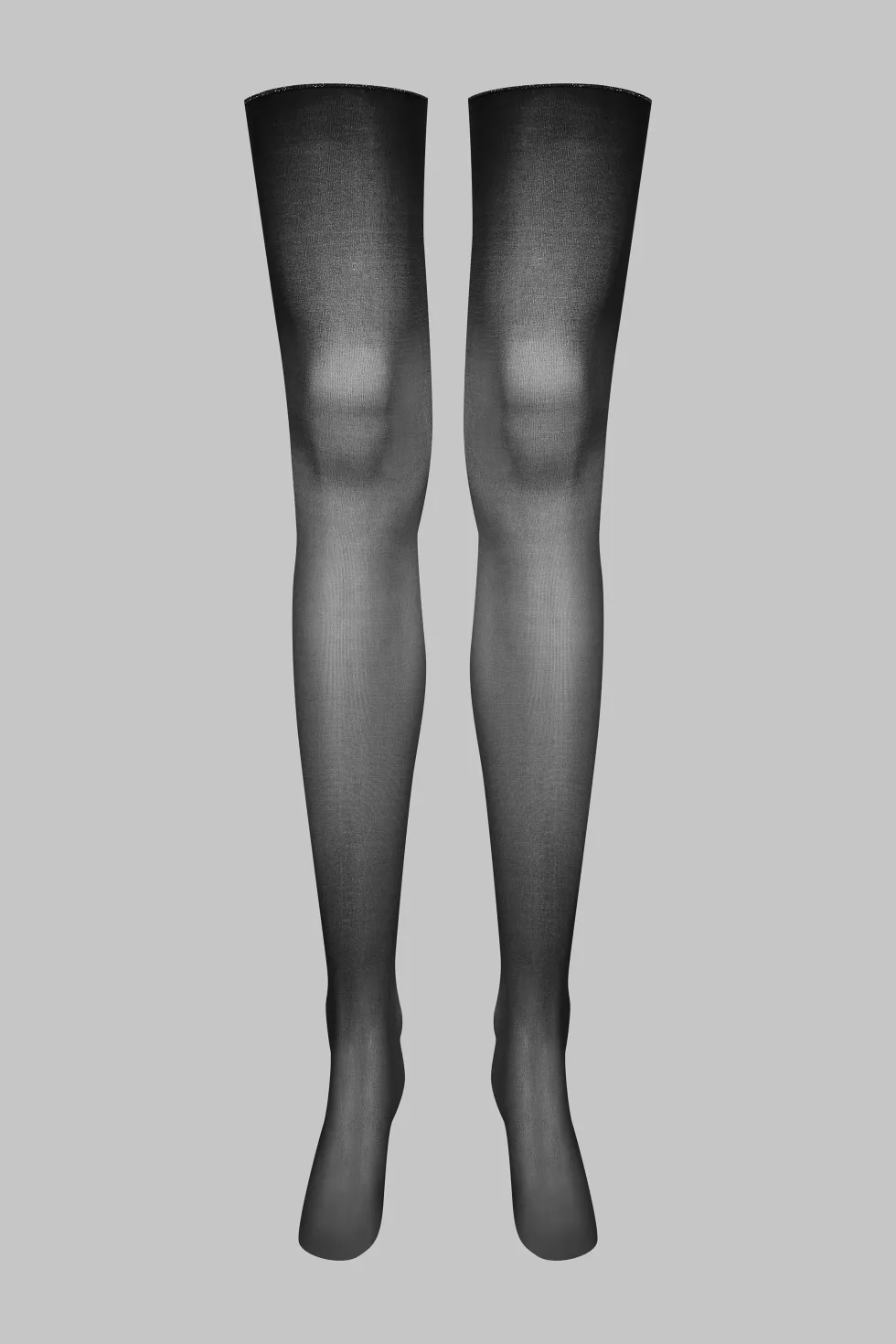 LegwearBas coupés roulés coutures Lurex 20D - Noir/Argent