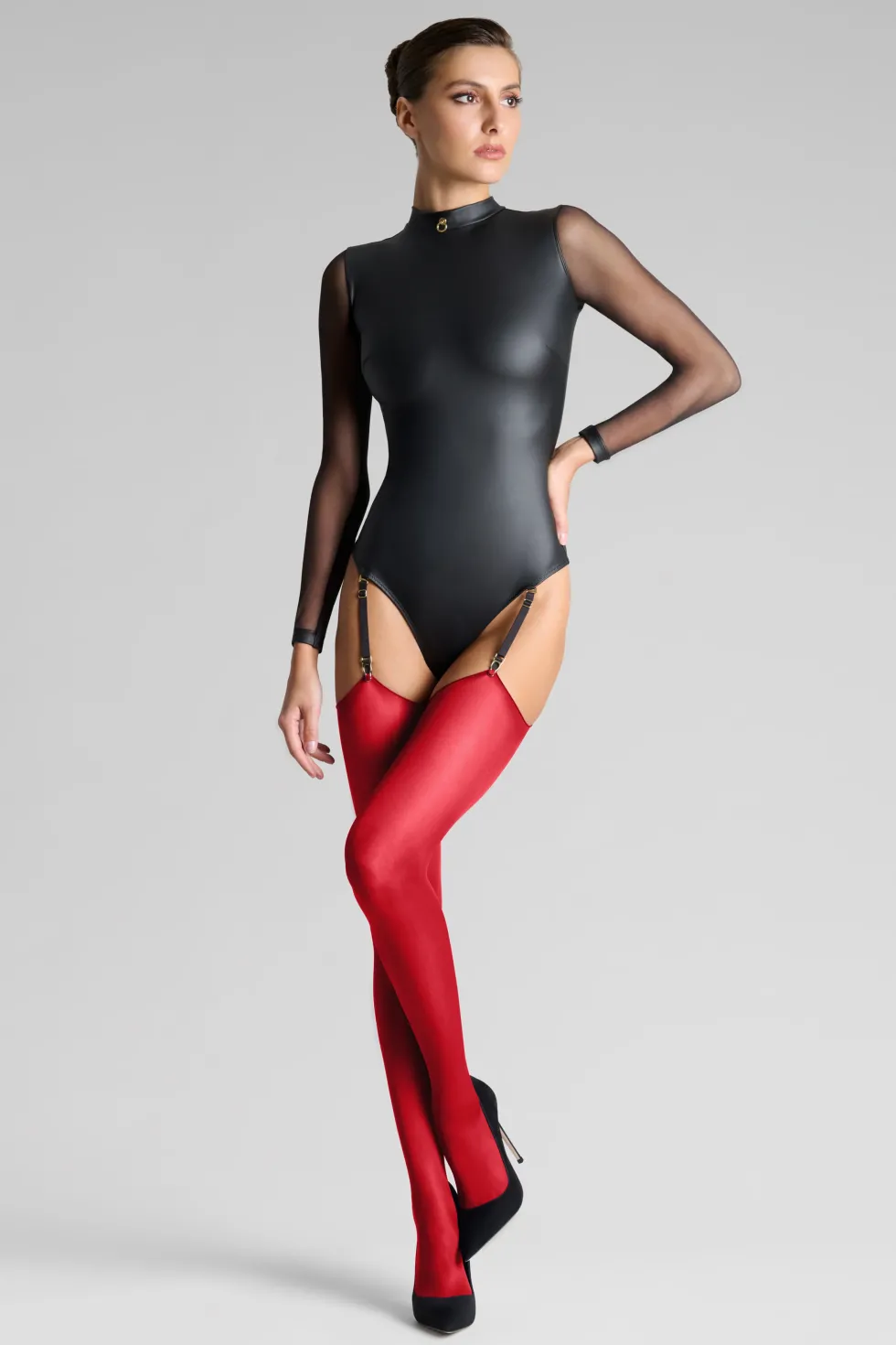 LEGWEARBas Coupés Roulés 40D - Rouge