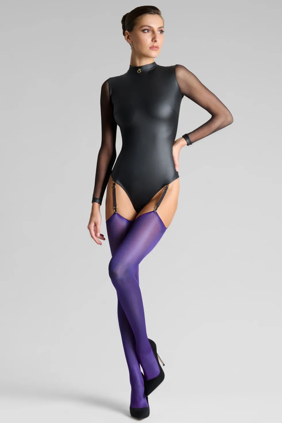 LegwearBas coupés roulés 40D - Violet