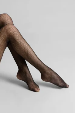 LegwearBas coupés roulés résille Lurex