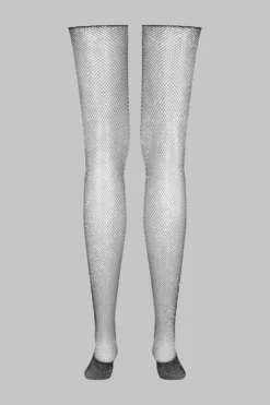 LegwearBas coupés roulés résille Lurex
