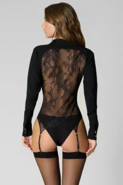 Le Vestiaire032 Chemise porte-jarretelles dos dentelle