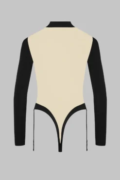 Pure TentationBody string col V manches longues porte-jarretelles