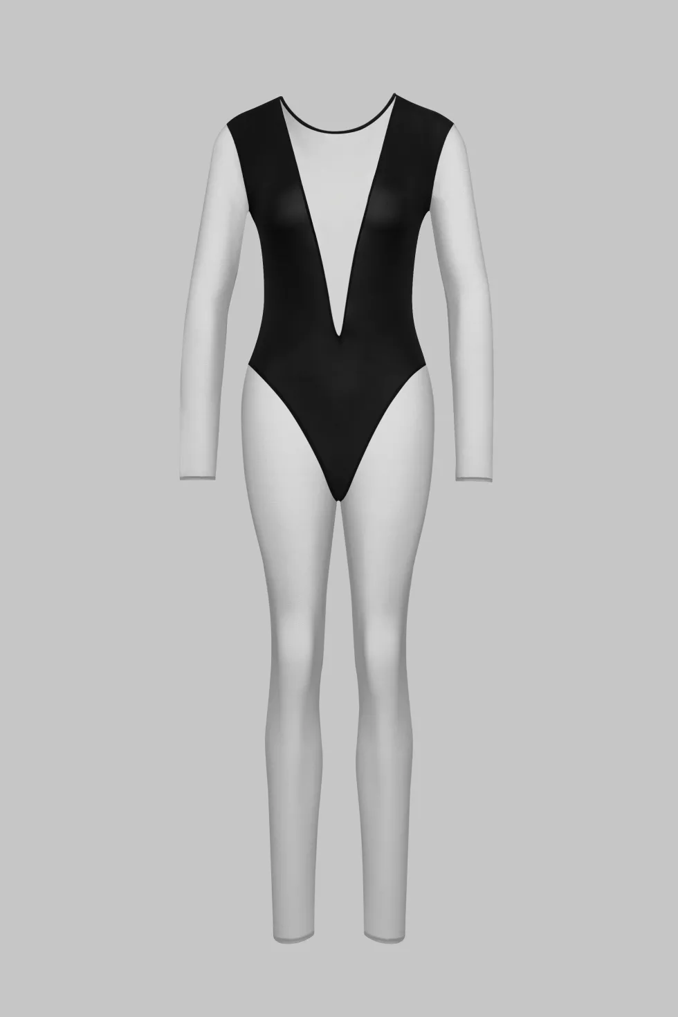 Pure TentationCatsuit col V manches longues