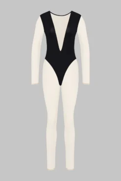 Pure TentationCatsuit col V manches longues